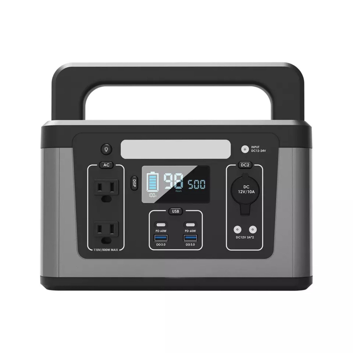 Solar Charging Outdoor Portable Power Station 500W With PD60W